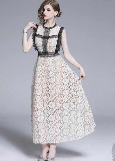 Vestido Evase de Renda Longo para Festa
