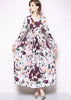 Vestido Longo Floral Manga Comprida