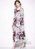 Vestido Longo Floral Manga Comprida