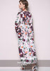 Vestido Longo Floral Manga Comprida