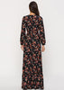Vestido Floral Longo Manga Comprida