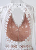 Vestido Longo de Renda Branco com Transparencia