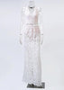 Vestido Longo de Renda Branco com Transparencia