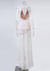 Vestido Longo de Renda Branco com Transparencia