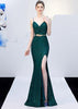 Vestido de Festa Longo de Paetê com Fenda