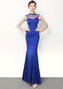Vestido Longo Sereia Festa Tule Bordado com Pedrarias