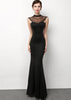 Vestido Longo Sereia Festa Tule Bordado com Pedrarias