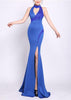 Vestido Longo Madrinha Festa Sereia Decote Gota com Fenda