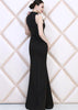 Vestido Longo Madrinha Festa Sereia Decote Gota com Fenda