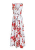 Vestido Longo Floral Fundo Branco com Fenda