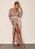 Vestido Longo Envelope Festa Bordado de Paetês