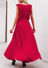 Vestido Longo Festa com Babado e Fenda
