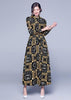 Vestido Estampado Longo com Manga Moda Evangélica