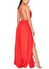 Vestido de Festa Longo Vermelho com Fenda e Renda
