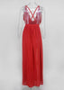 Vestido de Festa Longo Vermelho com Fenda e Renda