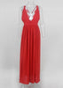 Vestido de Festa Longo Vermelho com Fenda e Renda