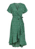 Vestido Envelope Transpassado Longo com Babado
