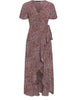 Vestido Envelope Transpassado Longo com Babado