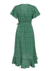 Vestido Envelope Transpassado Longo com Babado