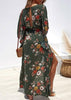 Vestido Mullet Longo Festa Estampado com Babado