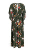 Vestido Mullet Longo Festa Estampado com Babado