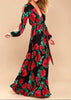 Vestido Boho Longo Florido Manga Longa