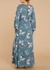 Vestido Longo de Manga Comprida Estampado