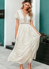 Vestido de Renda Off White Longo Festa
