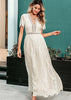 Vestido de Renda Off White Longo Festa