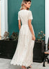 Vestido de Renda Off White Longo Festa