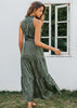 Vestido Longo Estampado Decote Halter Neck