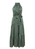 Vestido Longo Estampado Decote Halter Neck