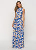 Vestido Longo Casual Estampado Floral Gola Alta