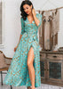 Vestido Longo Estampado Transpassado com Amarração