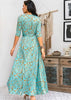 Vestido Longo Estampado Transpassado com Amarração