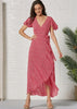 Vestido Envelope Transpassado Longo Poá de Viscose