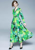 Vestido Longo Manga Longa Estampado