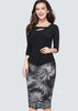 Vestido Midi Justo Estampado Para Trabalhar
