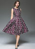 Vestidos Midi Estampado Godê em Jacquard