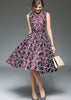 Vestidos Midi Estampado Godê em Jacquard