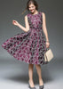 Vestidos Midi Estampado Godê em Jacquard