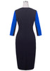 Vestido Social Bicolor Tubinho Para Trabalhar