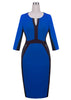 Vestido Social Bicolor Tubinho Para Trabalhar