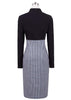 Vestido Tubinho Gola Peter Estampa Pied de Poule