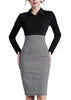 Vestido Tubinho Gola Peter Estampa Pied de Poule