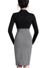 Vestido Tubinho Gola Peter Estampa Pied de Poule