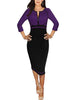 Vestido Midi Tubinho Bicolor Para Trabalhar