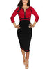 Vestido Midi Tubinho Bicolor Para Trabalhar