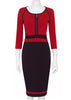 Vestido Midi Tubinho Bicolor Para Trabalhar