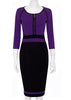 Vestido Midi Tubinho Bicolor Para Trabalhar